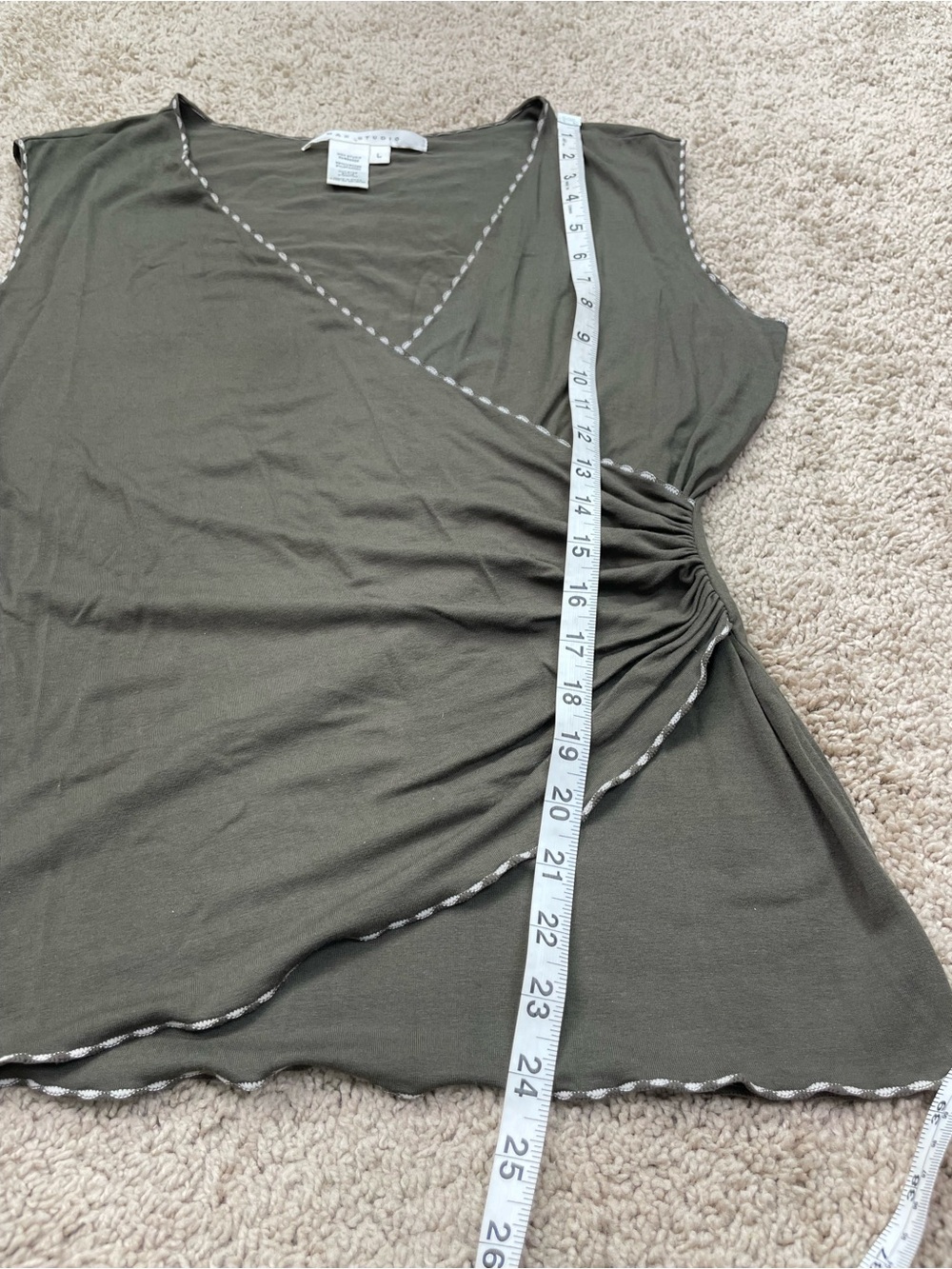 Max Studio Sleeveless V-Neck Wrap Top with Contrast Trim - Picture 8 of 10